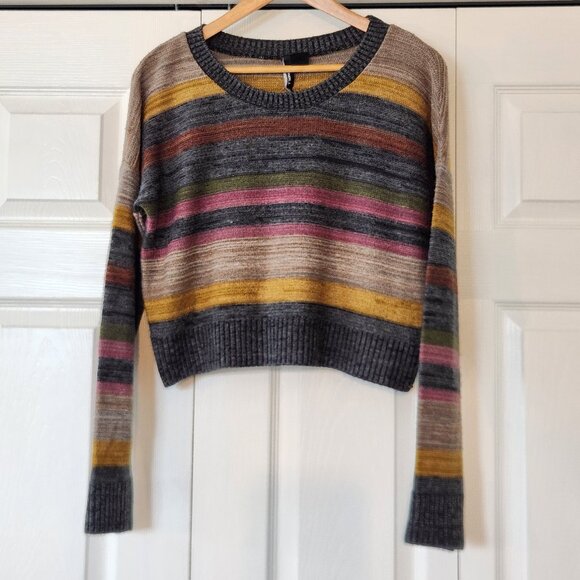 O'Neill striped cropped crewneck sweater - Picture 1 of 8